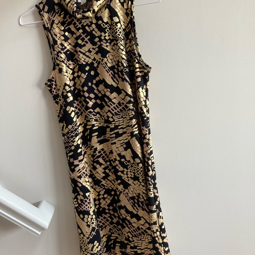 Dress black and gold print size S
